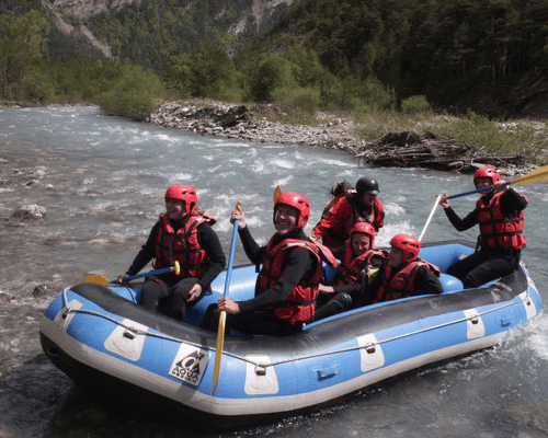 rafting en rivière très calme