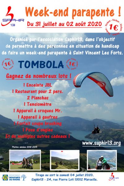 affiche tombola pour un weekend handis et valides