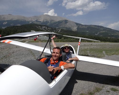 Dans l'habitacle du planeur