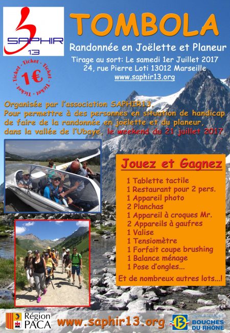 affiche tombola pour un weekend handis et valides