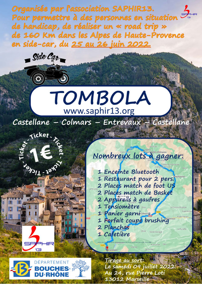 Affiche réalisée par Saphir 13 pour un séjour en Side-car