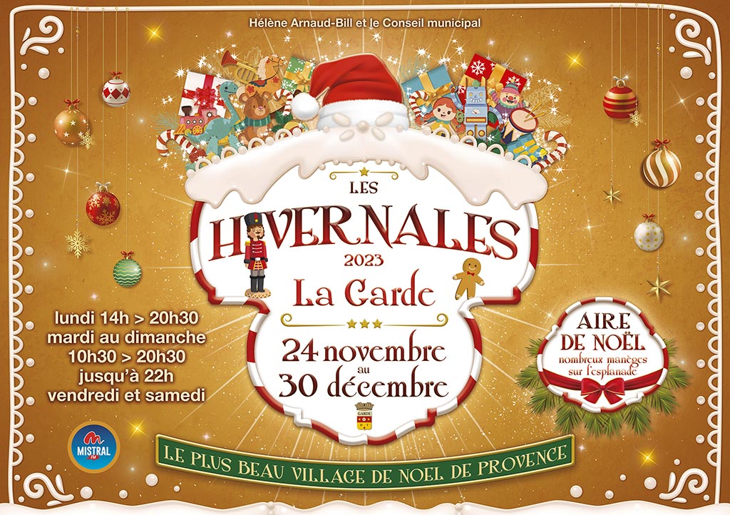 Affiche présentant le village de noël à La Garde