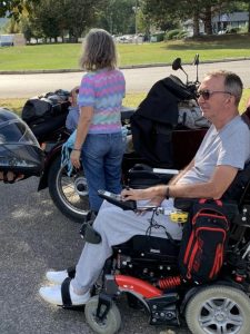 Lors d'une pause en side-car...