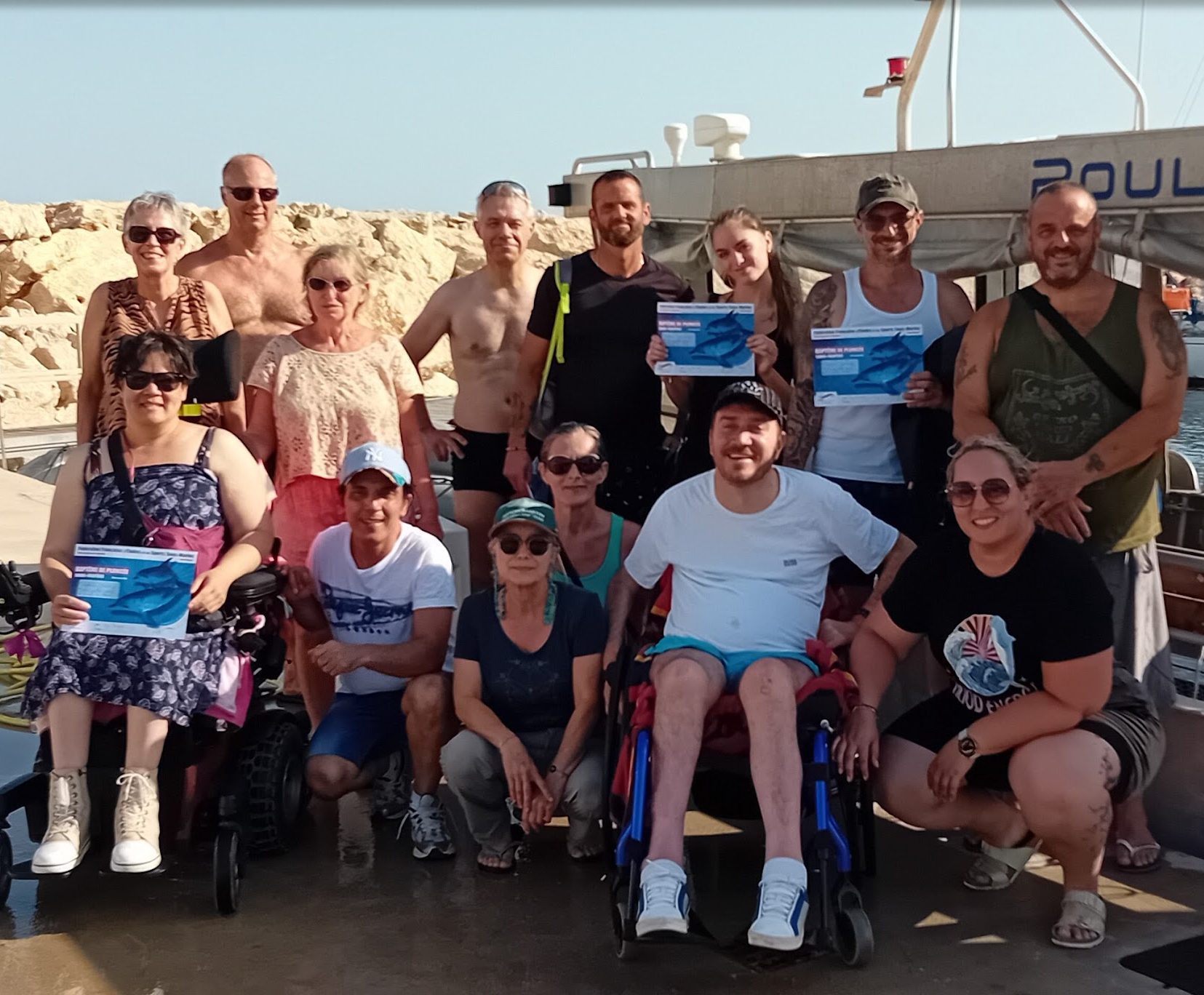 Photo du groupe Saphir13 faisant de la plongée sous marine, été 2024