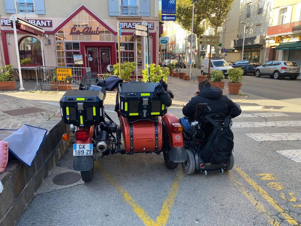 Vue arrière du side car